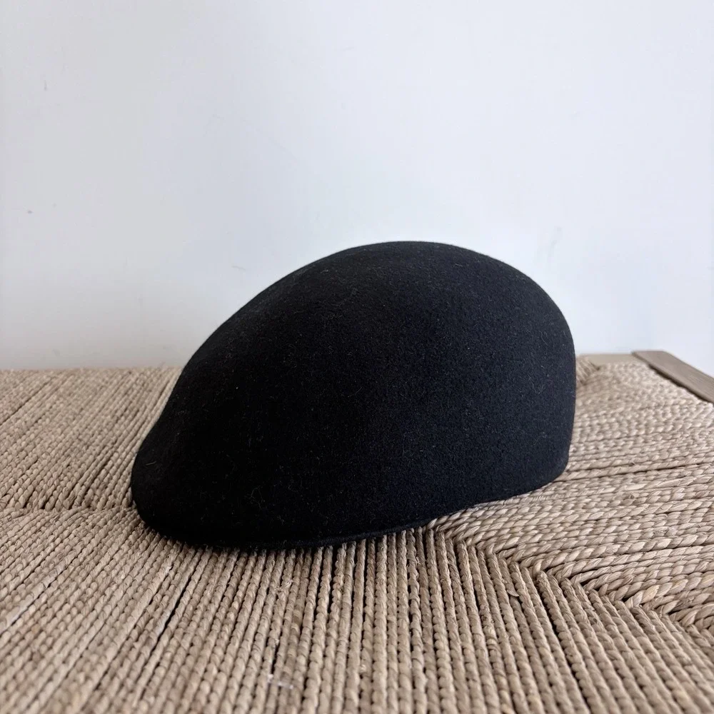 vtg COUNTRY GENTLEMAN Black LITE FELT Wool CUFFLEY Cap CABBIE Driver HAT Men's M